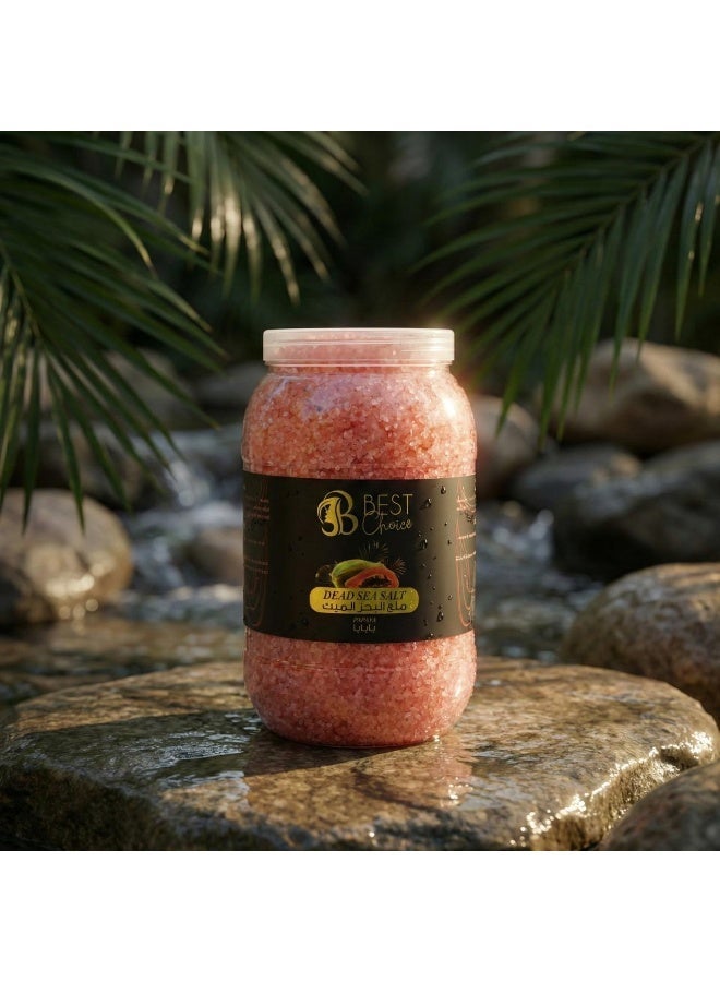 Best Choice Dead Sea Salt Premium Natural Bath Salt 5Kg Jar for Skin Body Hair Care and Relaxation - Papaya - Image 4